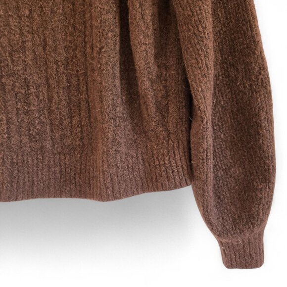 Athleta Womens Layover Crew Sweater Brown Merino Wool Blend Size Medium - Picture 7 of 15
